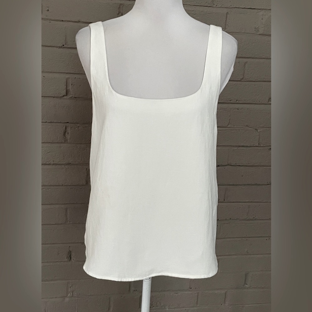 Zara NWT white linen blend top M